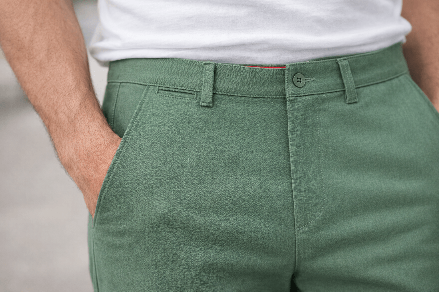 Denro Signature Two-Way Stretch Chinos — Sage Green